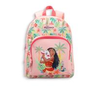Disney Moana Girls Pink Backpack | Tropical Floral Graphic School Rucksack with Padded Straps | Front Zip Pocket & Main Compartment | Back to School Bag | Character Merch