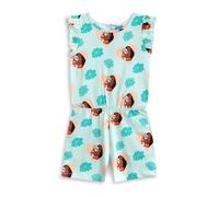 Disney Moana Girls Playsuit in Light Blue | Floral Sleeveless Outfit with Ruffle Detail | Casual Summer Wear with Pockets | Movie Character Apparel for Children - 9-10 Years