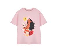 Disney Moana Girls Short Sleeve Graphic Tee | Moana & Pua Casual Top | Classic Crew Neck Kids T-Shirt | Animated Movie Character Apparel | Childrens Moana Merch