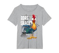 Disney Moana Hei Hei Boat Snack? T-Shirt, Women's Plus, Heather Grey, 1X