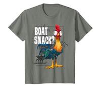 Disney Moana Hei Hei Boat Snack? T-Shirt, Youth, Olive Heather, X-Small
