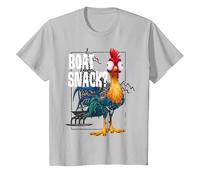Disney Moana Hei Hei Boat Snack? T-Shirt, Youth, Silver Grey, Medium