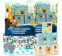Disney Moana Holiday Gift Exchange Set - Bundle with 40 Moana Party Favor Boxes with Stickers, Tattoos, Stampers for Back to School, Halloween, Christmas, Easter, Valentines, More