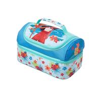 Disney Moana Kids Insulated Lunch Bag with Dual Compartments, Lightweight Wipe Clean PEVA, Tropical Floral Design, School Packed Lunch Box with Handle