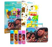 Disney Moana Lip Balm Set Bundle with 4 Moana Lip Balm Tubes Stickers and More Moana Lip Balm Kit for Kids