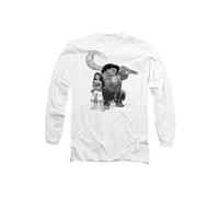 Disney Moana Maui Moana Sketch Long Sleeve T-Shirt, White | Size: Medium Disney White M