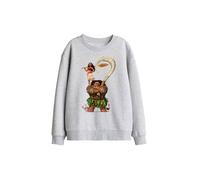 Disney Moana Maui Moana Stacked Kids Sweatshirt, Athletic Heather in Light Grey | Size: 5-6 Years Disney Light Grey 5-6 Years