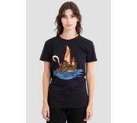 Disney Women's Moana Maui Moana Voyage T-Shirt, Black | Size: Large Disney Black L