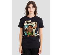 Moana Women's Maui You're Welcome Ladies T Shirt, Black, XXL
