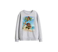Disney Moana Poster Kids Sweatshirt, Athletic Heather in Light Grey | Size: 5-6 Years Disney Light Grey 5-6 Years