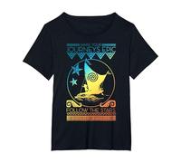 Disney Moana Rainbow Follow The Stars Quote T-Shirt, Women's Plus, Black, 5X