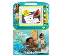 Disney Moana Read & Doodle - Learning resources for kids, a magnetic drawing pad, an easy-to-use pen, 22-page board book for reading and drawing