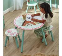Disney Moana Round Table and Stool - Pink on White