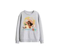 Disney Moana Sitting Sunset Kids Sweatshirt, Athletic Heather in Light Grey | Size: 12-13 Years Disney Light Grey 12-13 Years