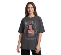 Disney Moana Women's Dark Grey Graphic Tee | Crew Neck Short Sleeve T-Shirt Featuring 'Moana, Tropical Paradise, Born to Voyage' | Casual Movie Themed Apparel