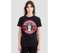 Disney Women's Monsters At Work Scarebucks Coughy T-Shirt, Black | Size: Small Disney Black S