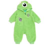 Disney Monsters Inc. Mike Boo Newborn Baby Boys Cozy Sherpa Zip Up Cosplay Coverall Green/Mike Wazowski 0-3 Months