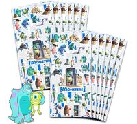 Disney Monsters Inc Party Favors for Boys & Girls Bundle ~ 12 Pack Monsters Inc Sticker Sheets for Kids Birthday Party Goodie Bags | Monsters Inc Party Supplies Set