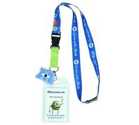 Disney Monsters Inc Scarer of The Month Mike Wazowski Scarer Assistant Breakaway Lanyard ID Badge Holder with 2" Rubber Charm (Green)