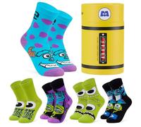 Disney Monsters Inc Socks for Boys & Teens, Pack of 5 Comfy Casual Sports Crew Socks, Soft Warm Breathable, Gifts for Boys (Multicolour, 6-9 Years)