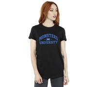 Disney Monsters University Logo Cotton Boyfriend T-Shirt In Black Black