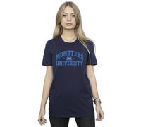 (M, Navy Blue) Disney Womens/Ladies Monsters University Logo Cotton Boyfriend T-Shirt