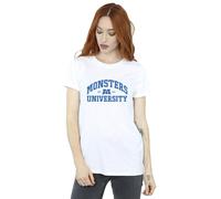 Disney Womens/Ladies Monsters University Logo Cotton Boyfriend T-Shirt - White - White - L