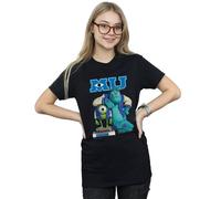 Disney Women's Monsters University Poster Cotton Boyfriend T-Shirt in Black | Size: Small Disney Black S