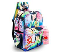 Disney Mulan Backpack for Women - Bundle with 16" Backpack with Adjustable Shoulder Straps Plus Water Bottle for Teens, Girls | Mulan Bag for Women