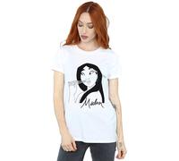 Disney Women's Mulan Chopsticks Cotton Boyfriend T-Shirt in White | Size: Large Disney White L