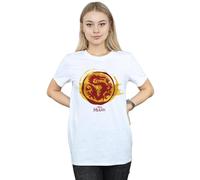 Disney Mulan Courage Dragon Symbol Cotton Boyfriend T-Shirt In White White