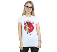 Disney Mulan Dragon Circle Cotton T-Shirt In White White S
