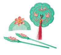 Disney Mulan Hair Accessory Set, Role Play Hair Accessory Pieces Include: Mirror, Hair Comb, Hair Sticks & Barrettes - For Girls Ages 3+