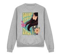 Disney Mulan Loyal Brave True Profile Sweatshirt Light Grey Light Grey XXL