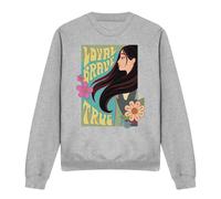 Mulan Loyal Brave True Profile Sweatshirt Light Grey Disney Light Grey L