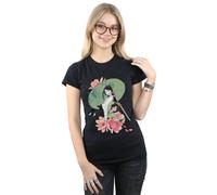 Disney Women's Mulan Magnolia Collage Cotton T-Shirt in Black | Size: 2XL Disney Black 2XL