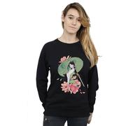 Disney Women's Mulan Magnolia Collage Sweatshirt in Black | Size: 2XL Disney Black 2XL