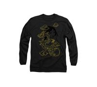 Disney Mulan Mushu Breezy Illustration Long Sleeve T-Shirt, Black | Size: XL Disney Black XL