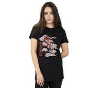 Disney Mulan Mushu Dragon Cotton Boyfriend T-Shirt In Black Black XXL
