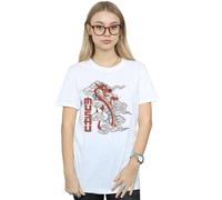 (M, White) Disney Womens/Ladies Mulan Mushu Dragon Cotton Boyfriend T-Shirt