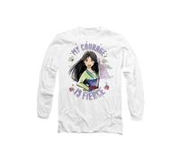 Disney Mulan My Courage is Fierce Long Sleeve T-Shirt, White | Size: Small Disney White S
