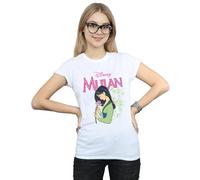 Disney Women's Mulan Pink Magnolia Cotton T-Shirt in White | Size: Large Disney White L