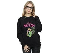 Disney Women's Mulan Pink Magnolia Sweatshirt in Black | Size: XL Disney Black XL