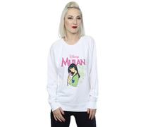 Disney Women's Mulan Pink Magnolia Sweatshirt in White | Size: XL Disney White XL