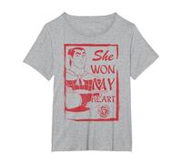 Disney Mulan Shang She Won My Heart Poster Graphic T-Shirt T-Shirt, Women's Plus, Heather Grey, 5X