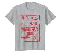 Disney Mulan Shang She Won My Heart Poster Graphic T-Shirt T-Shirt, Youth, Heather Grey, Small