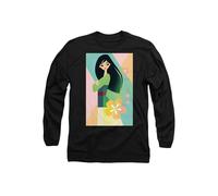 Disney Mulan Simplistic Illustration Long Sleeve T-Shirt, Black | Size: Small Disney Black S