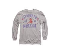 Disney Mulan Strength of a Warrior Long Sleeve T-Shirt, Athletic Heather in Light Grey | Size: Medium Disney Light Grey M