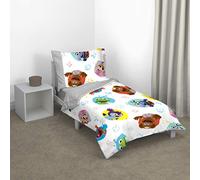 Disney Muppet Babies Friendship 4 Piece Toddler Bed Set, Turquoise/Grey/Yellow/Orange