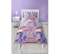 Disney My Little Pony Crush Single Duvet Cover Set | Two Sided Reversible Design | Includes Matching Pillow Case,Red,200 x 135 cm